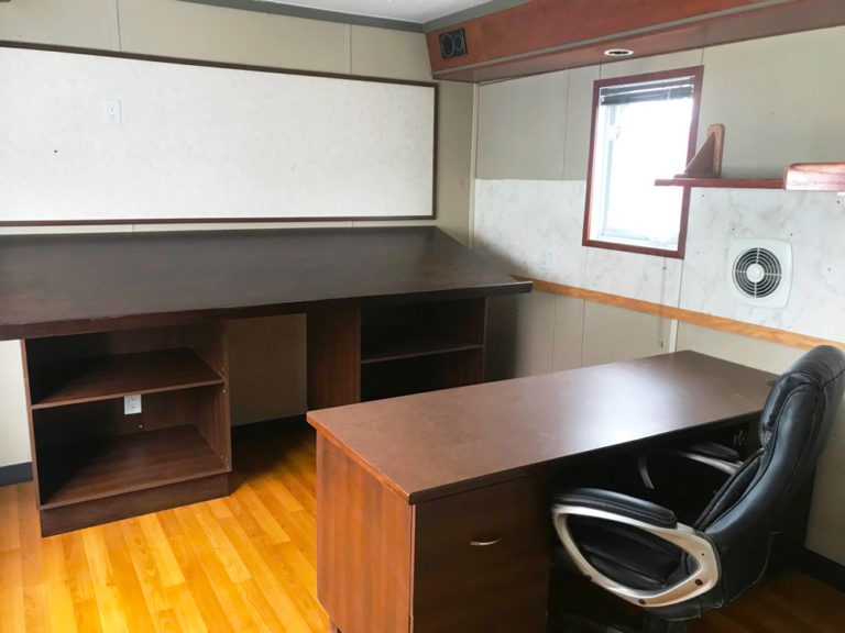 architects desk in office trailer